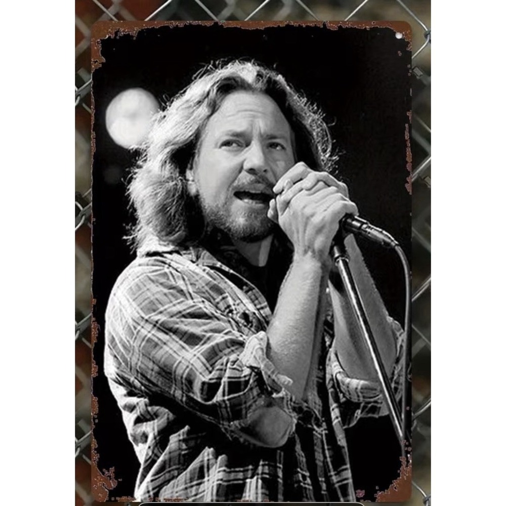 Eddie Vedder Metal Sign Poster Music Merchandise Bar Den Pearl Jam New Decor